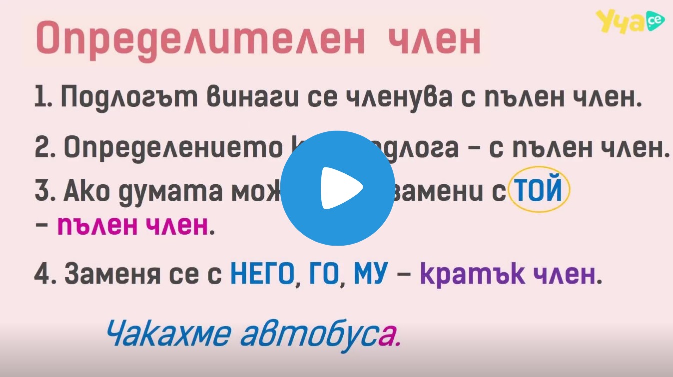 Употреба на определителен член - Уча.се